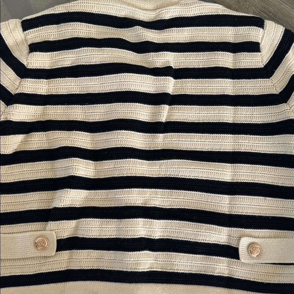 Black and Cream Striped Cardigan - Picture 9 of 9